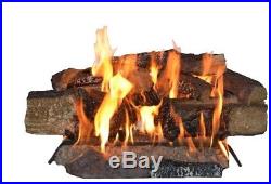 24in Large Natural Gas Fireplace Log Set Vented Realistic Split Fire Logs Insert