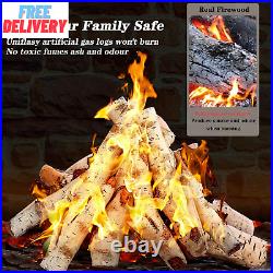 26.8 Gas Fireplace Log Set, Ceramic White Birch for Intdoor Inserts, Vented, Pr