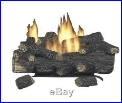 30In Large Vent Free LP Propane Gas Fireplace Logs Remote Fire Glass Grate Heat