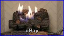 30In Large Vent Free LP Propane Gas Fireplace Logs W Remote Fire Glass Log Grate