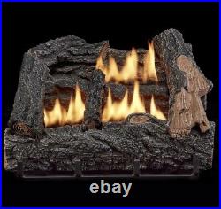 30,000 BTU 18 Gas log Fireplace heater dual fuel manual control vent free New