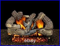 30 Seville Charred Logs with Single Burner and Variable Flame Remote Ready NG