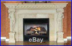 30 in. Large Natural Gas Fireplace Log Set Vented Glowing Embers Split Oak Logs