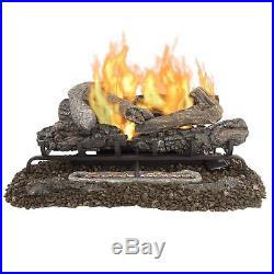 30 in. Vent Free Gas Log Set Fireplace Insert Remote Control Thermostat Heater
