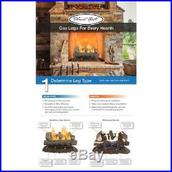 30 in. Vented Gas Log Set with Glowing Embers and Decorative Fire Glass/Rocks