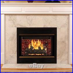 30 in. Vented Natural Gas Fireplace Logs Insert Kit Heater Convert Realistic New