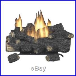 30in Large Vent Free LP Propane Gas Fireplace Logs Remote Fire Glass Grate Heat