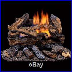 30k Btu Manual Control Ventless Natural Gas Log Set Fireplace Home Indoor Heater