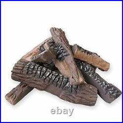 3GPlus Large Ceramic Wood Gas Fireplace Logs Sets for all Types of Indoor Gas