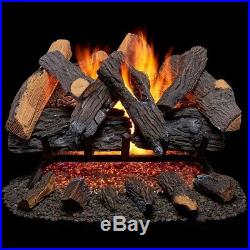 55000 Btu Realistic Vented Natural Gas Fireplace Log Set Home Room Space Heater