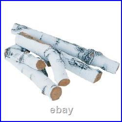 5 Piece FORMORE Ceramic Fire Logs For Gas Fire Pits, Birch
