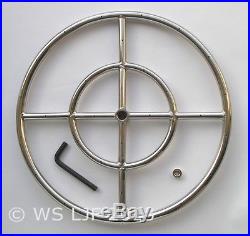 6 12 15 18 24 SS FIRE PIT RING Burner Fireplace Gas Logs Glass
