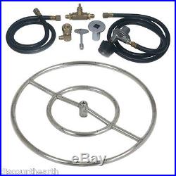 6 12 18 24 Stainless Steel Gas Burner Ring Fire Pit W 20lb LP Connection Kit
