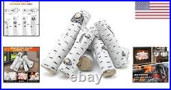 6-Piece White Birch Wood Ceramic Logs for Gas Fireplaces Indoor/Outdoor Decor