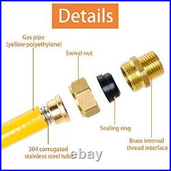 70'-3/4 Flexible Natural Gas Line Pipe Propane Conversion Male Adapter-Fittings