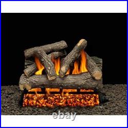 AMERICAN GAS LOG Natural Gas Fireplace Log Set 84000 BTU With Manual Match Lit