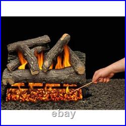 AMERICAN GAS LOG Vented Gas Fireplace Log Decorative Concrete with Glowing Embers