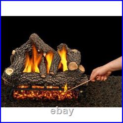 AMERICAN GAS LOG Vented Gas Fireplace Log Set 18 Concrete withManual Match Lit