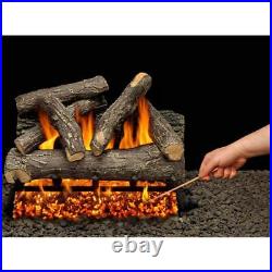 AMERICAN GAS LOG Vented Natural Gas Fireplace Log Set 24 with Manual Match Lit