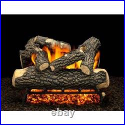 AMERICAN GAS Propane Fireplace Logs 24 Decorative Glowing Ember Concrete Rustic