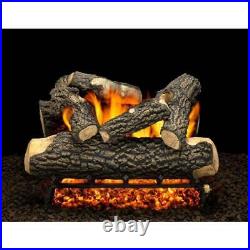 AMERICAN Vented Propane Gas Fireplace Log 18 Rustic Hand-Painted Concrete Wood