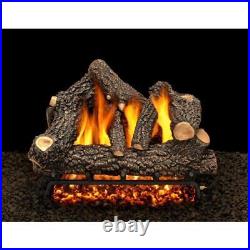 American Gas Log Vented Gas Fireplace Log 15X20X14 WithKit+Safety Pilot Lit