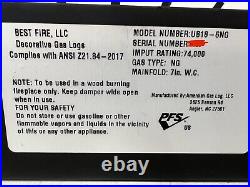 American Gas Logs 18 Universal Burner with Natural Gas Kit & Burner Pan UB-181-6