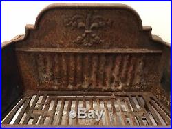 Antique Black Cast Iron Fireplace Basket Box Grate for gas or wood logs or coal