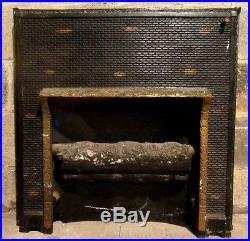Antique Cast Iron Fireplace Insert Gas Log Ornate Architectural Salvage