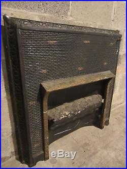Antique Cast Iron Fireplace Insert Gas Log Ornate Architectural Salvage