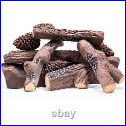 Barton Vented Ceramic Wood Gas Logs Set 12.75 Fireplaces/Fire Pits (Set of 9)