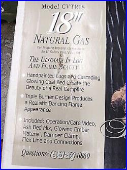 COMFORT GLOW 18 Vented Gas Logs Gold Series CVTR18 Hand Painted Logs & Coals
