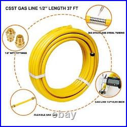 CSST Corrugated Stainless Steel Tubing 37 Ft 1/2 Flexible Natural Gas Line Pipe