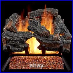 CSW18HVL Natural Gas Vented Fireplace Logs Set with Match Light, 45000 BTU, Heat