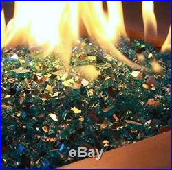 Caribbean Blue 1/2 Premium Reflective Fire Glass for Fireplace and Fire Pit