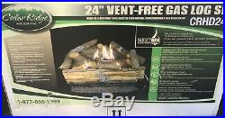 Cedar Ridge 24 Vent-Free 32,000 Dual Ventless Fireplace Ceramic Log GAS CRHD24T