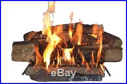 Country Split Oak Vented Dual Burner Log Set for Natural Gas Fireplace, 24-Inch