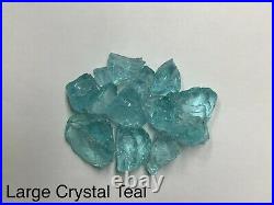 Crystal Teal Fire Glass, Large, Gas Fire Pits, Gas Fireplace, Landscape