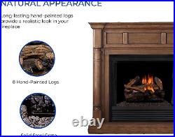 DLS-18R-1 Dual Fuel Ventless Fireplace Logs Set with Remote Control Use Natural