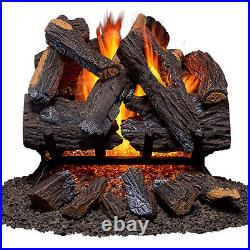 Duluth Forge 18 Inch Vented Natural Gas Log Set with Manual Light, Heartland Oak