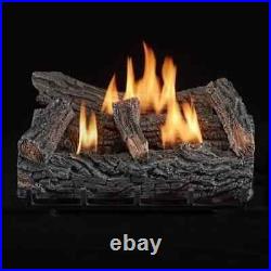 Duluth Forge 22 In. Ventless 32,000 BTU Natural Gas Fireplace Log Set Winter Oak