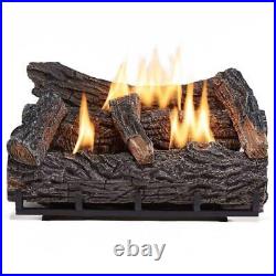 Duluth Forge 22 In. Ventless 32,000 BTU Natural Gas Fireplace Log Set Winter Oak