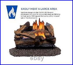 Duluth Forge DLS-18R-1 Dual Fuel Ventless Fireplace Logs Set with Remote Cont