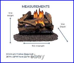 Duluth Forge DLS-18R-1 Dual Fuel Ventless Fireplace Logs Set with Remote Cont