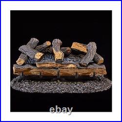 Duluth Forge DLS-24R-1 Dual Fuel Ventless Fireplace Logs Set with Remote Cont
