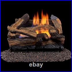 Duluth Forge Vented Gas Fireplace Logs Set 18 45,000 BTU Ceramic Heartland Oak