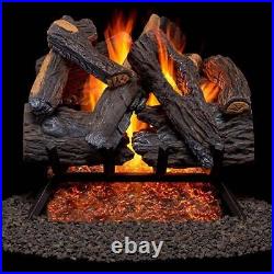 Duluth Forge Vented Gas Fireplace Logs Set 18 45,000 BTU Ceramic Heartland Oak