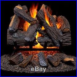 Duluth Forge Vented Natural Gas Fireplace Log Set 18 in, 45,000 BTU, Heartlan