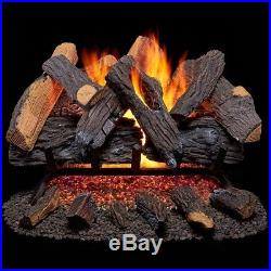 Duluth Forge Vented Natural Gas Fireplace Log Set 24 In, 55,000 BTU, Oak