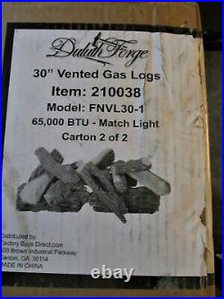 Duluth Forge Vented Natural Gas Fireplace Log Set 30 in, 65,000 BTU FNVL30-1